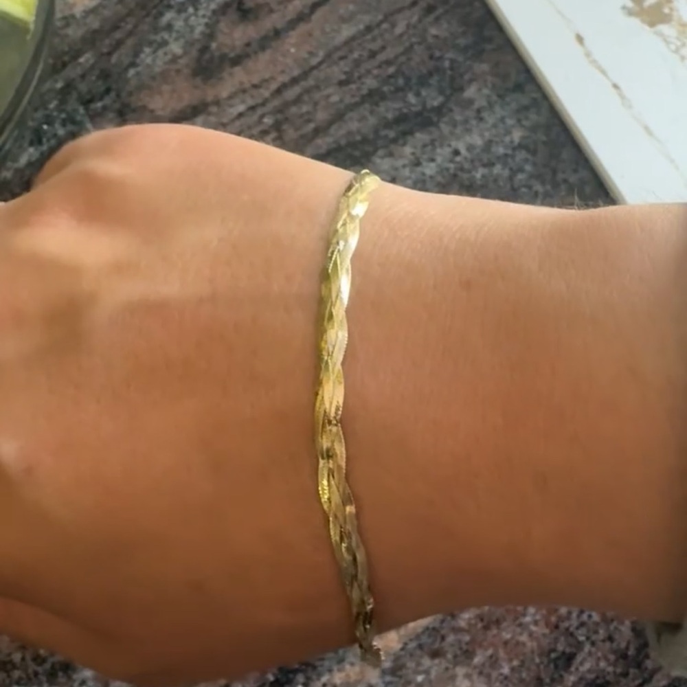 Gold Braided Chain Bracelet